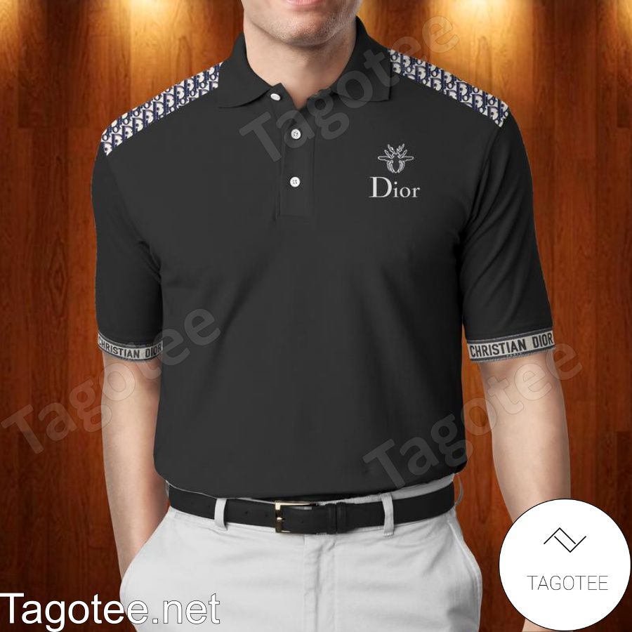 Dior Luxury Brand Black Polo Shirt