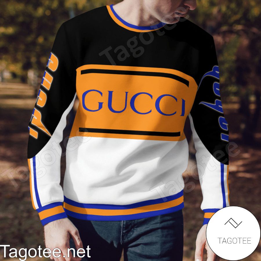 Gucci Mix Color Black Orange And White Sweater a
