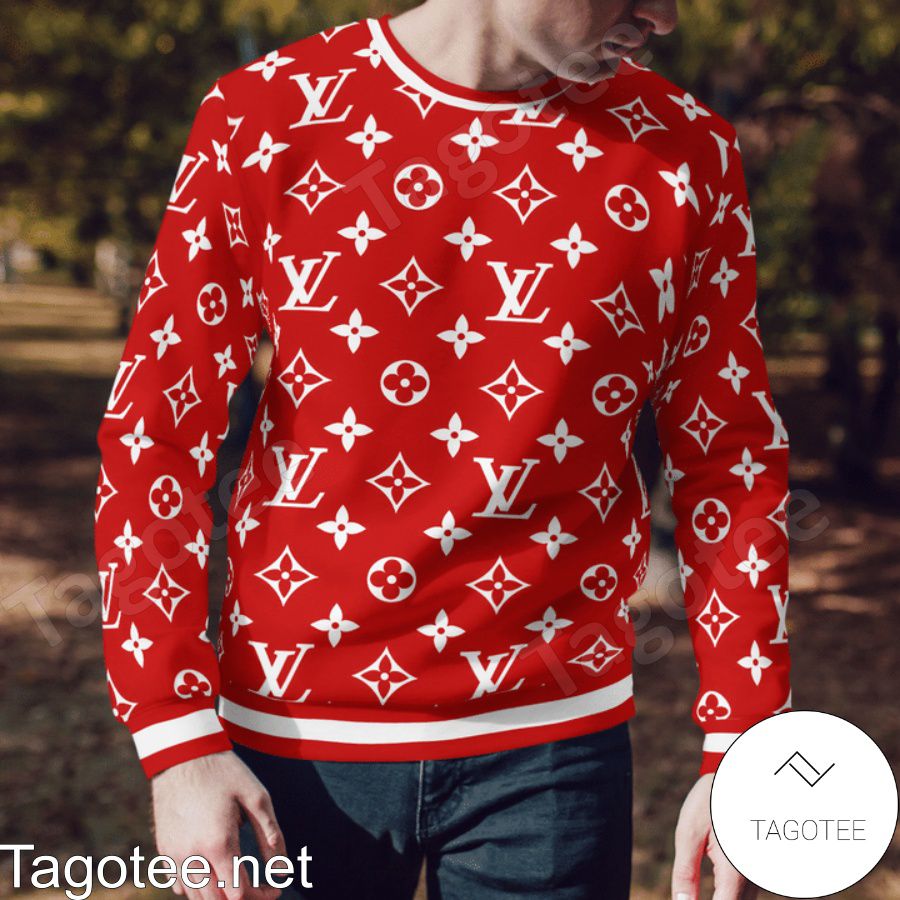 Louis Vuitton Monogram Red Sweater a